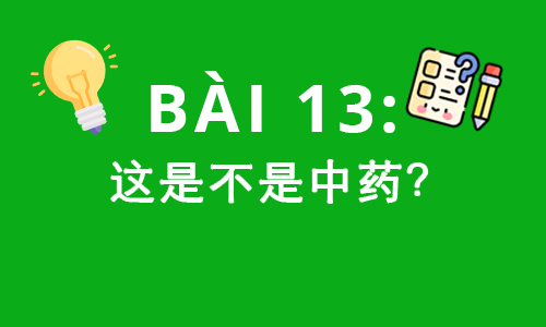 HSK1-BÀI 13: 这是不是中药？