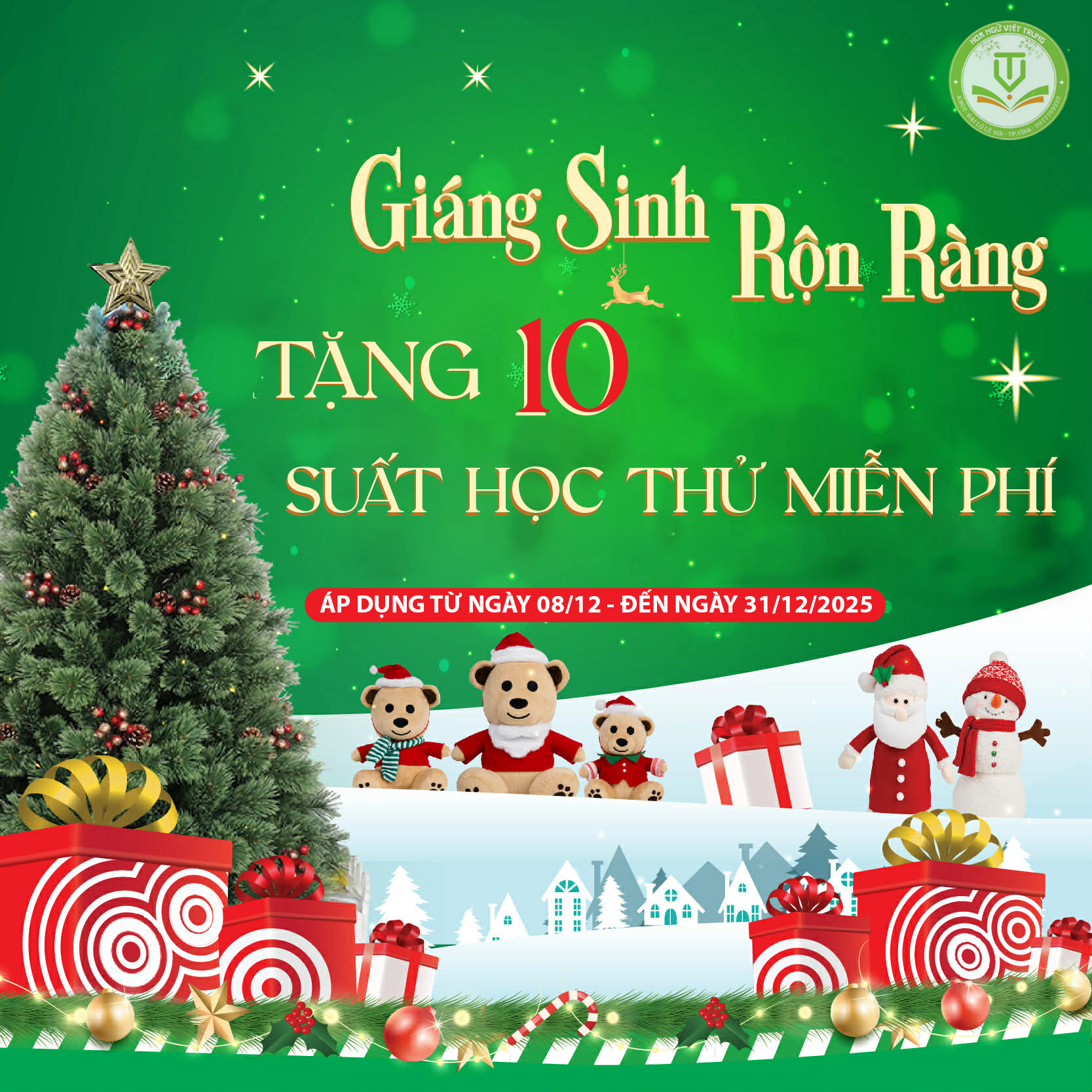 🎄✨ MÓN QUÀ GIÁNG SINH 2025 - 10 BUỔI HỌC TIẾNG TRUNG MIỄN PHÍ