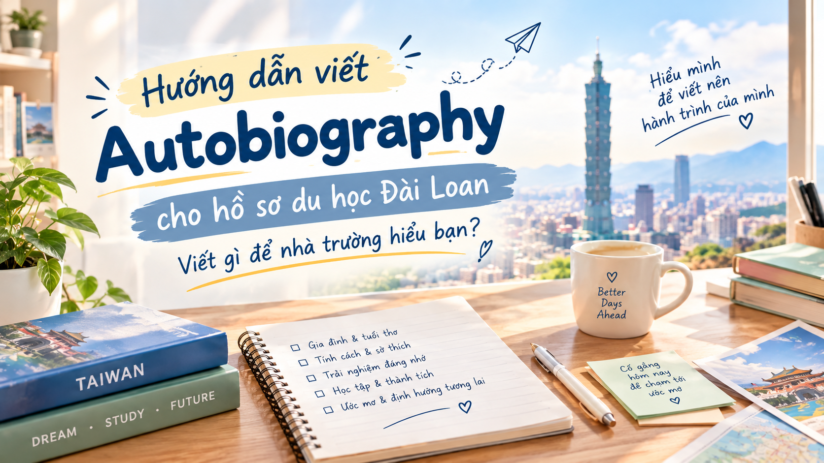 Hướng dẫn viết TỰ TRUYỆN (Autobiography) cho hồ sơ du học Đài Loan: Viết gì để nhà trường hiểu bạn?