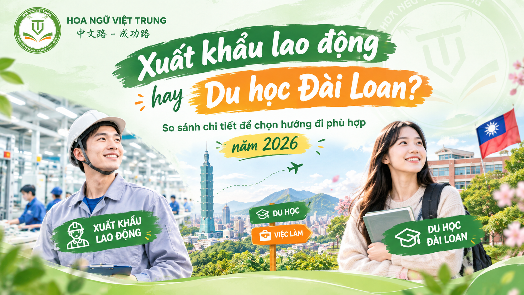 Xuất khẩu lao động hay du học Đài Loan? So sánh chi tiết để chọn hướng đi phù hợp năm 2026