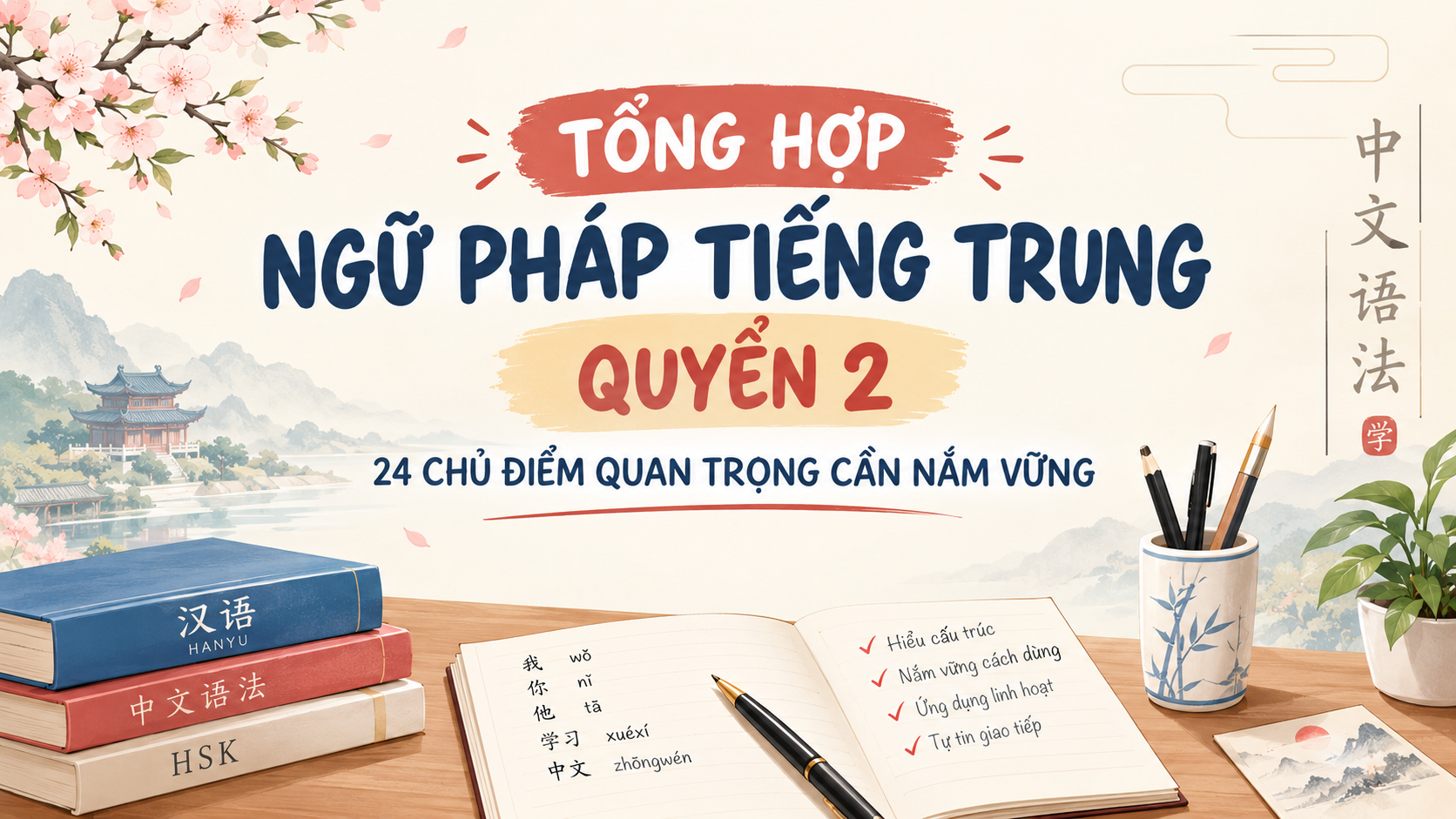 TỔNG HỢP NGỮ PHÁP TIẾNG TRUNG HSK 2 – 24 CHỦ ĐIỂM QUAN TRỌNG CẦN NẮM VỮNG
