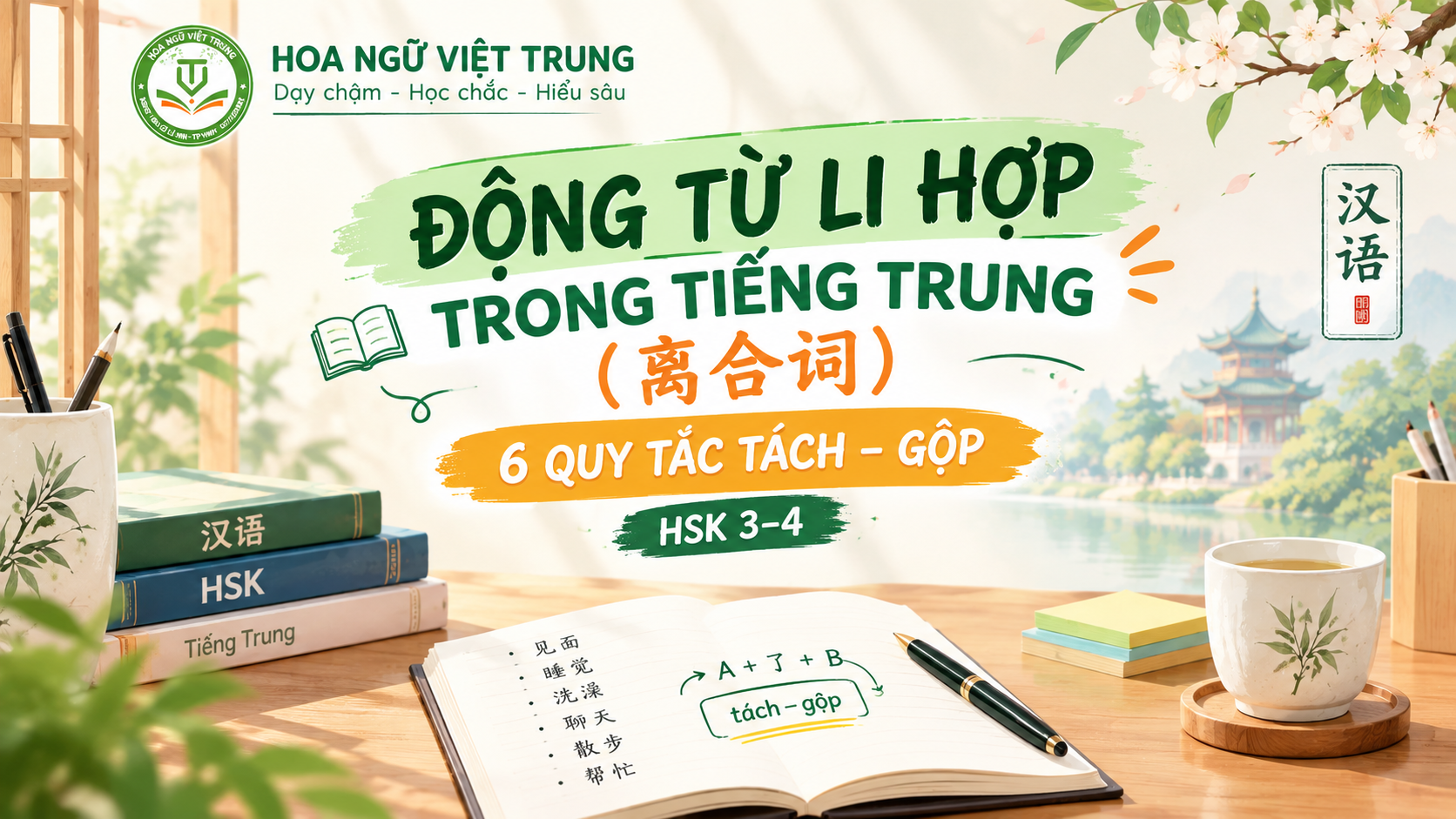 ĐỘNG TỪ LI HỢP TRONG TIẾNG TRUNG (离合词): 6 QUY TẮC TÁCH – GỘP